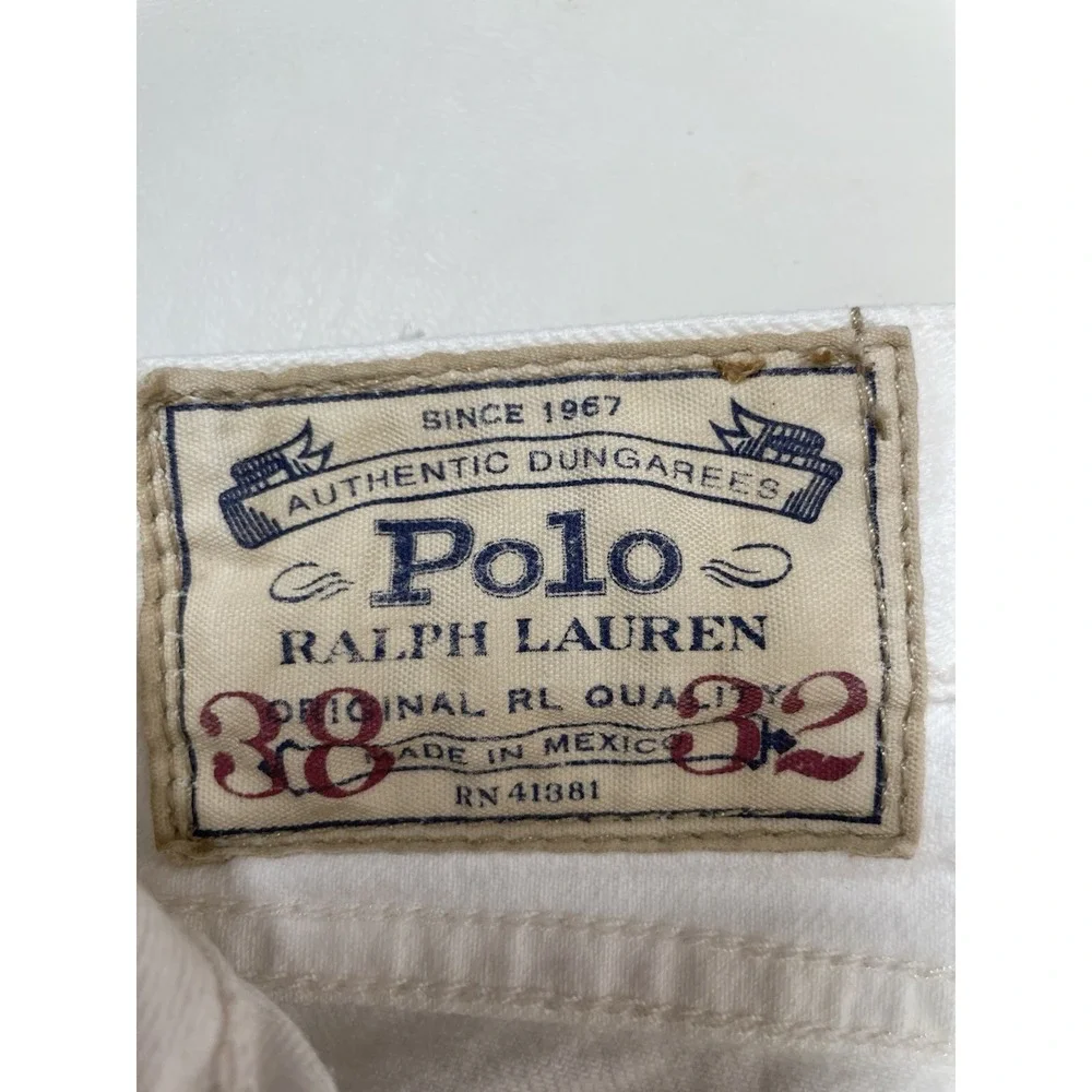 Polo Ralph‎ Lauren  Hampton Straight Selvedge Denim Jeans Mens 38x32 White